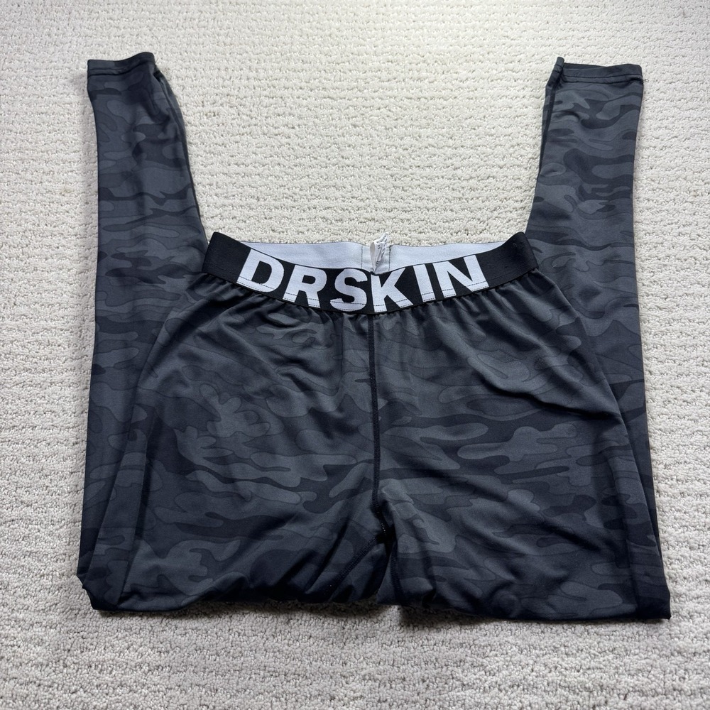 Dr. Skin Mens Size Medium Gray Camouflage‎ Camo Spandex Tights Compression Pants